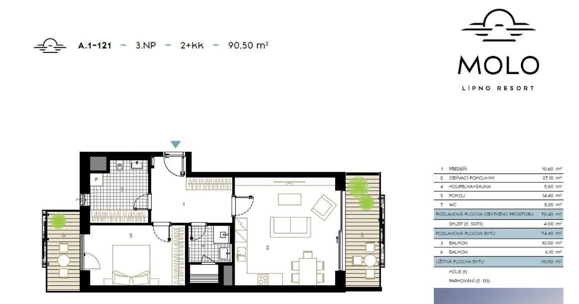Residence Koubek - Apartmán A121 s infrasaunou Molo Lipno Lipno nad Vltavou Esterno foto